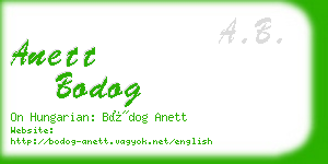 anett bodog business card